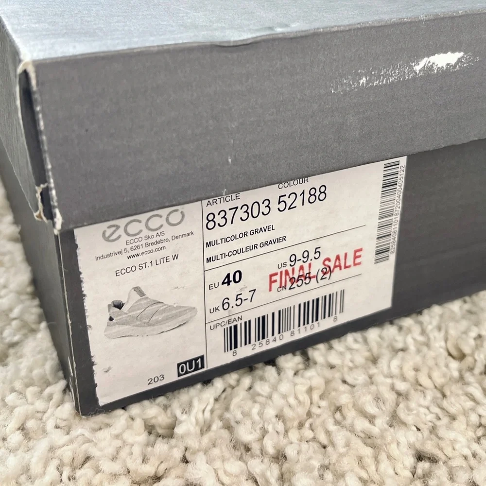 ECCO ST.1 Lite Womens NIB Slip-On Sneakers in Multicolor Gravel Leather - Picture 8 of 8